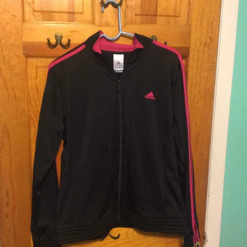 Adidas Black and Pink Track Suit Jacket